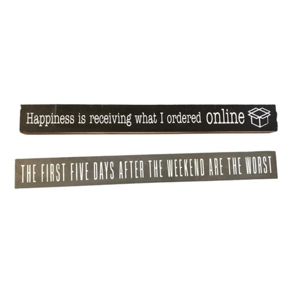 2pack Humorous funny printed mdf tabletop home office work plaque decor new - Picture 3 of 6
